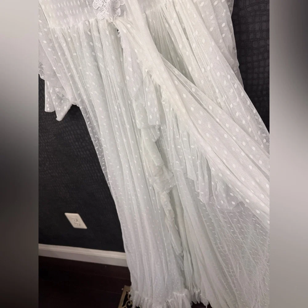 Elegant Sheer White Maxi Dress - Good for Maternity Shoot - Picture 9 of 9